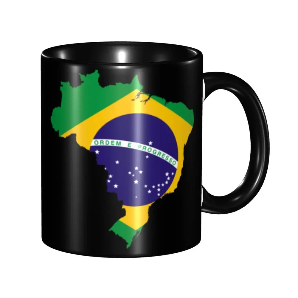 Customized Brazil Flag Brazilian Flag Coffee Mugs DIY Ceramic Tea Milk Cup